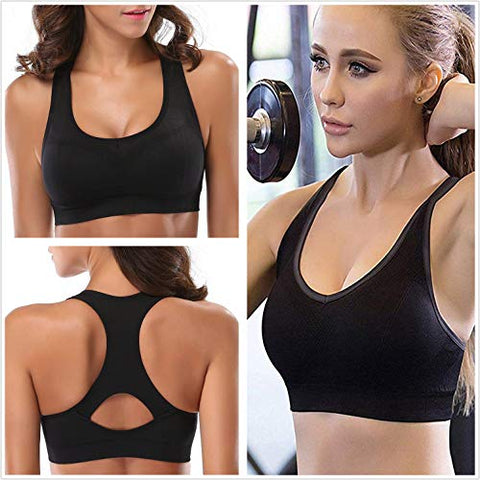 Image of LUCKY CUP Padded Strappy Sports Bras for Women Girl Sexy Thin Underwear Crisscross Back - Activewear Tops for Yoga Running Fitness (2 Pack, S)