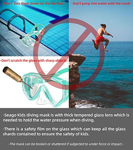 Image of Kids Snorkel Mask Swim Diving Scuba Mask Snorkel Gear for Kids Boys Girls Youth, Anti-Fog 180° Panoramic View Soft Silicone Skirt Kids Pool Underwater Swim Goggles with Nose Cover, Snorkel Equipment