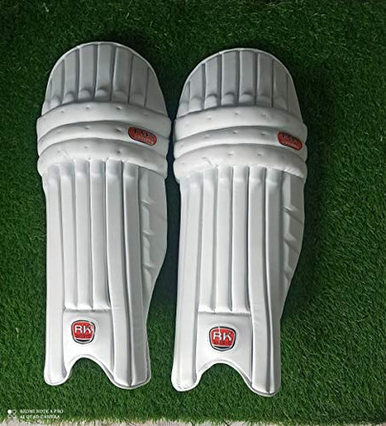 Image of RK KAIME SPORTS Cotton Batting Pad Club Ultimate Intense - Legguard Practice Pad for Mens Youth & Boys (Youth) (White, Red)