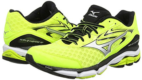 Image of Mizuno Men R613B53 Wave Inspire 12 Yellow/Silver/Black Running Shoes-6 UK/India (39 EU) (J1GC164407)