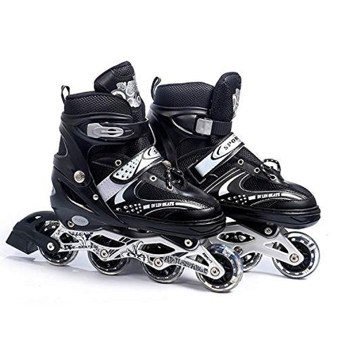 Image of Diswa Adjustable Aluminium Body in-Line Skates Combo Size M (34-39)