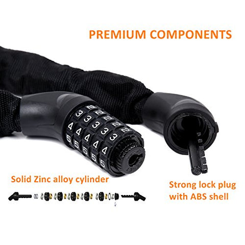 Image of Sportneer Combination Bike Lock (Coated Finish)