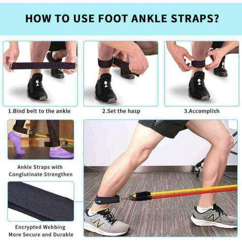 Image of Qsfi 11 Piece Gym Resistance Band for Workout, Resistance Band for Exercise, Resistance Band for Pull ups, Triceps, Legs, Rubber Resistance Band Tube with Door Anchor and Hook (Blue rw)