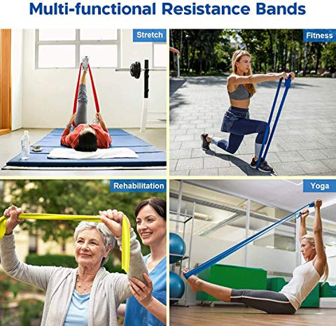 Image of Fitlastics Resistance Bands 6FT Long for Strength Training, Stretching, Pilates, Yoga Exercises Home Fitness Workouts for Men/Women (Yellow (5ft) - 15lbs)
