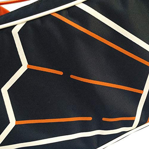 Image of Prokick Neon Series 900D Polyester Nylon Badminton Kitbag with Double Zipper Compartments - Navy/Neon Orange