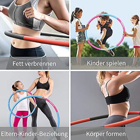 Image of PROIRON Weighted Hula Hoop 1.2kg/1.8kg, Fitness Hula Hoops for Adults, Foam Padded Exercise Hula Hoop Detachable 73-98cm