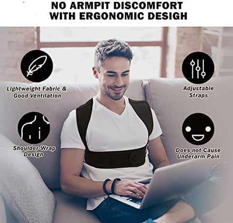 Image of GREETURE Posture Corrector for Women and Men, Adjustable Upper Back Brace, Breathable Back Support straightener, Providing Pain Relief from Neck, Shoulder, and Clavicle, Back Straight Belt (Free Size)