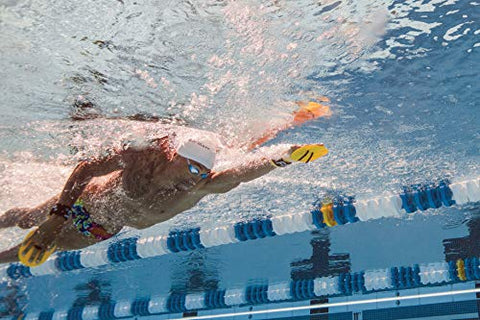 Image of Finis 1.05.026 Bolster Paddles, One Size (Yellow/Black)