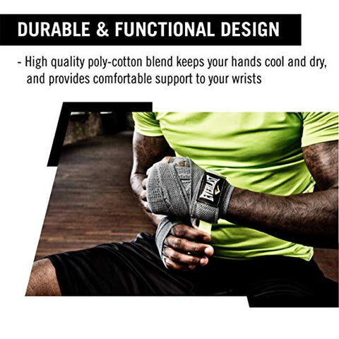 Image of Everlast - 4456B Cotton Hand Wraps (Black, 180-inches)