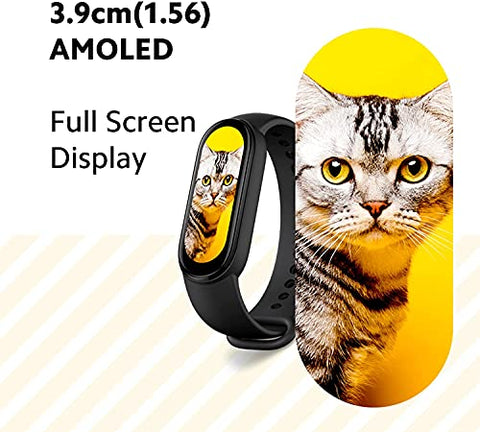 Image of Xiaomi Mi Smart Band 6, 50% Larger 1.56" AMOLED Screen, SpO2 Tracking, Continuous HR, Stress and Sleep Monitoring, 30 Sports Modes, PAI, Women's Health, Quick Replies, 5ATM Water Resistant, Black