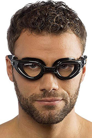 Image of Cressi Right Adult Swim Goggles for Men with Protective Case (Clear, Large)