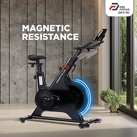 Image of OneFitplus OFP-M1 (Flywheel: 14.3lbs, Max Weight: 120kg) Bluetooth Enabled Exercise Spin Bike with Free At Home Installation and Trainer Led Sessions by cult.sport