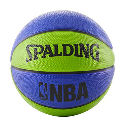 Image of Spalding NBA Mini Rubber Outdoor Basketball, Blue/Green