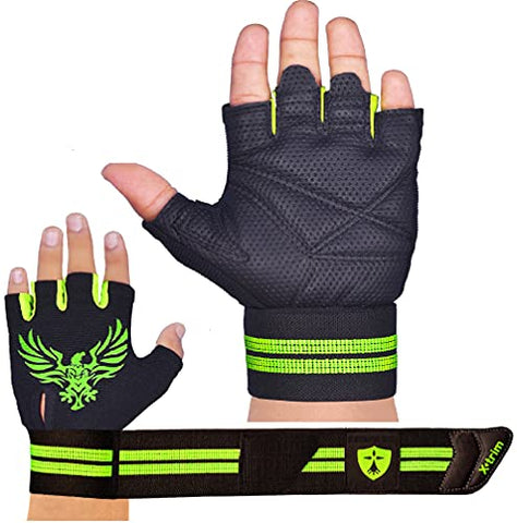 Image of Xtrim Macho Unisex Leather Workout Gloves (Black,Medium)