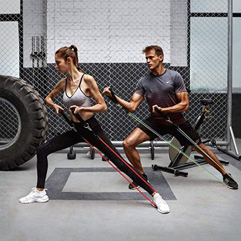 Image of BLUMORA Exercise Bands Resistance Bands Set for Workingout Door Fitness Gym Resistance Bands Kit for Men Women Streching Rubber Bands (11PCS)
