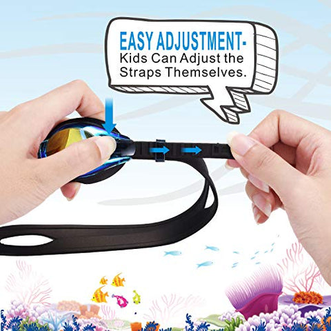 Image of Aegend Kids Goggles, Swim Goggles for Kids Age 4-16 Little Boys and Girls Youth Swim Goggle, Clear Vision, Soft Silicone, No Leak, UV Protection, Anti-Fog, Free Protection Case
