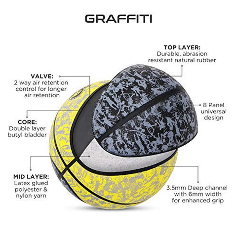 Image of Nivia Graffiti Basketball - Size: 7 (Yellow)