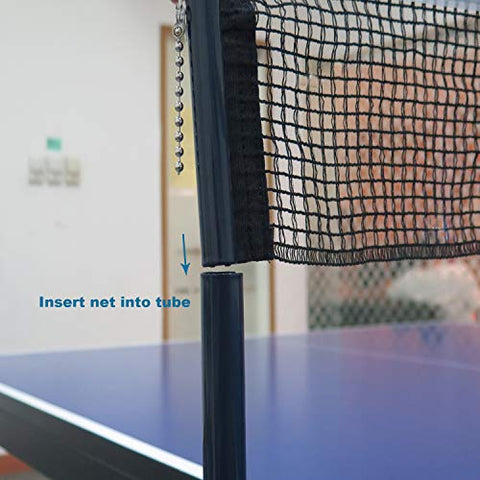 Image of Comesee Ping Pong Net Set Table Tennis Table Post Professional Spring Activated Clamp with Net Clip Insert, 1.65 Inch Width Grip Holder, Tension and Height Adjustable Easy Set Up (Navy)