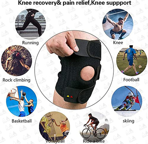 Image of Marklif Adjustable Open Patella Knee Cap Support for Sports | Gym | Running | Arthritis | Joint Pain Relief for Men and Women (free size)