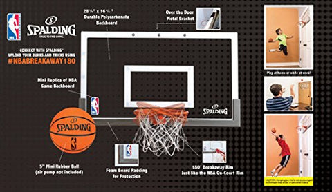 Image of Spalding NBA 180 Breakaway Over-The-Door Mini Basketball Hoop
