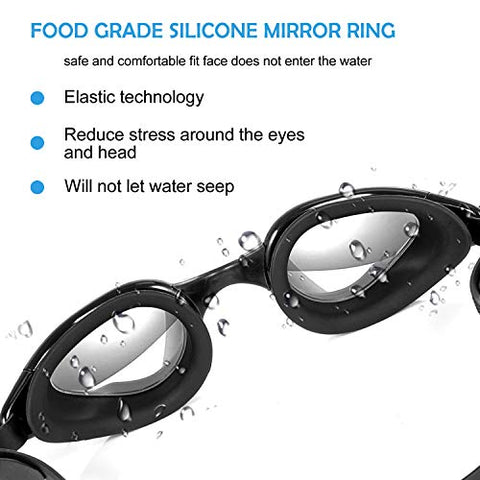 Image of TOPLUS Swimming Goggles, No Leaking Anti Fog UV Protection Triathlon Swim Goggles with Soft Silicone Nose Bridge for Men/Women/Youth/Junior/Kids, Coming with Nose Clip Earplugs and Protection Case