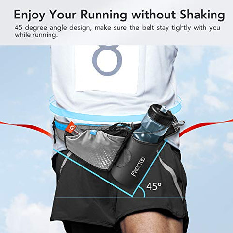 Image of FREETOO Lightweight Running Water Bottle Belt No Bounce Running Water Waist Pack Hydration Belt with Bottle Holder for Runners, Marathon, Fitness Training, Hiking and Jogging