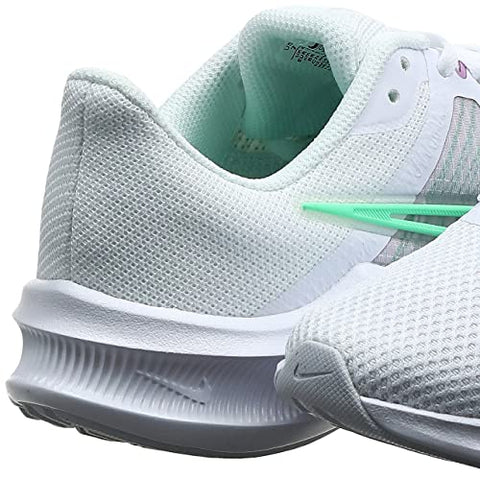 Image of Nike Women's WMNS Downshifter 11 White/Green Glow-Infinite Lilac Running Shoes-5 Kids UK (CW3413-101)