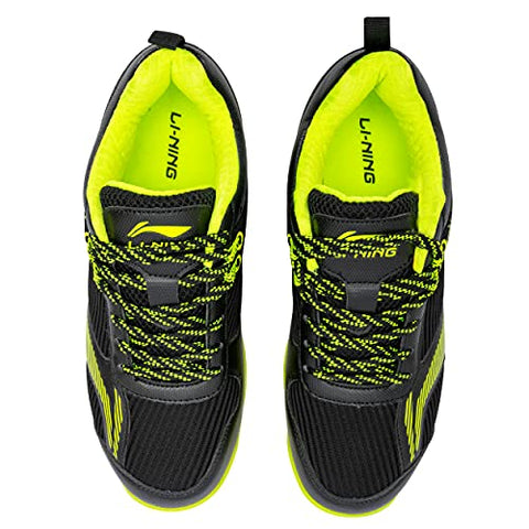 Image of Li-Ning ATTACK PRO IV Non-Marking Badminton Shoes BLACK/LIME,9 UK
