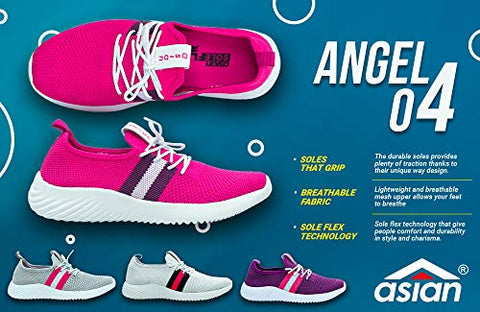 Image of ASIAN Women's (Angel_04) Running Shoes for Women I Sport Shoes for Girl with Eva Sole for Extra Jump I Casual Sneaker Shoes for Women's Grey