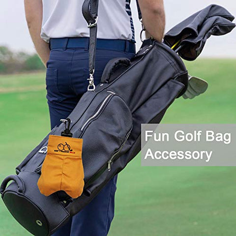 Image of Golf Ball Storage Bag with Two Golf Balls Inside Funny Gag Gift Prank White Elephant Gift for Men Him, Husband, Dad, Colleagues, Avid Golfer, Golf Club Souvenirs
