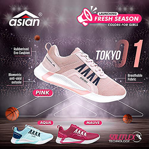Image of ASIAN Women's Tokyo-01 Pink Mesh First Walker Shoe - 6