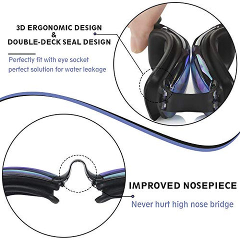 Image of Yizerel Swim Goggles, 2 Pack Swimming Goggles for Adult Men Women Youth Kids Child, No Leaking Anti Fog UV 400 Protection Waterproof 180 Degree Clear Vision Triathlon Pool Goggles