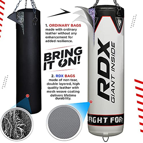 Image of RDX Punching Bag for Boxing Training - Filled Heavy Bag Set with Punch Gloves and Hanging Chain - Great for Grappling, MMA, Kickboxing, Muay Thai, Karate, BJJ and Taekwondo - Available in 4FT 5FT