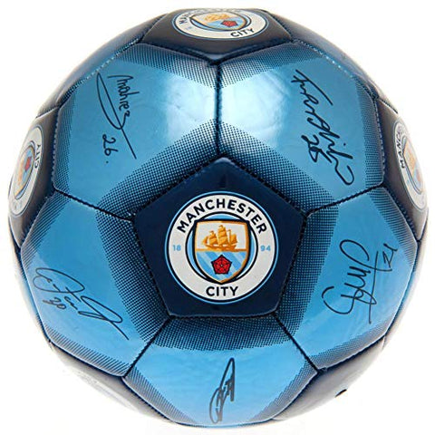 Image of Manchester City F.C. Synthetic Signature Football ( Blue, 5 )
