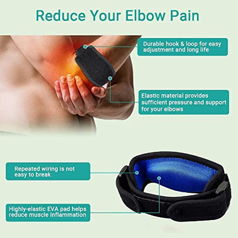 Image of Nasmodo® Tennis elbow support strap for men and women gym workout and elbow brace strap, elbow pads protector with Compression Pad,elbow support for badminton (1 pc)