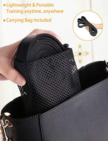 Image of YISSVIC Resistance Band for Workout 35-85LBS Pull Up Band with Door Anchor Carry Pouch for Men Women Exercise Heavy Weight - Black, 2080x32x4.5mm