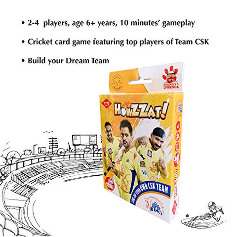 Image of KAADOO Howzzat!-CSK Cricket Team Card Game and collectibe for 6+ Year Olds - Proudly Made in India (2-4 Players)