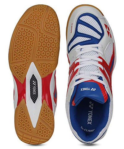 Image of YONEX AE 10 Non Marking Badminton Shoes, UK 7.5 (White/Royal Blue/Orange)
