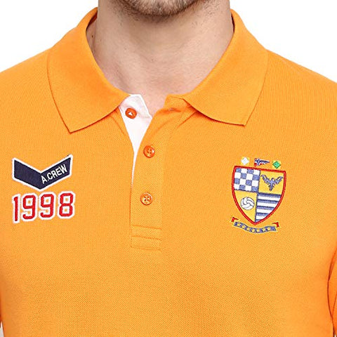 Image of AMERICAN CREW Men's Polo T-Shirt (Orange-AC381-L)