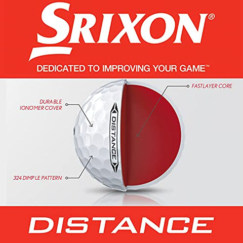 Image of Srixon 2019 Distance Soft Golf Balls Pack of 12 Balls (White)