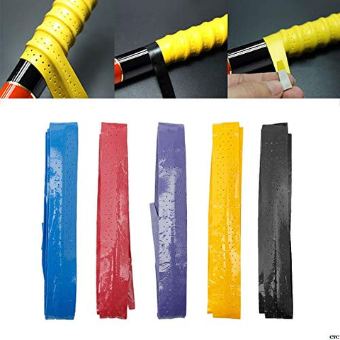 Image of Toyshine Pack of 5 PU Anti Slip Over Grip Roll for Tennis, Badminton, Squash, Racket Handle (Multicolour, Long SSTP)