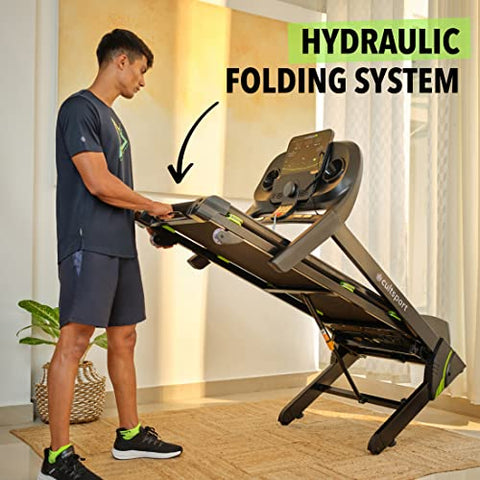 Image of Cultsport c2 4HP Peak DC-Motorised Treadmill (Max Speed: 16km/hr, Max Weight: 120 Kg) with Free at Home Installation, Trainer Led Sessions by Cultsport