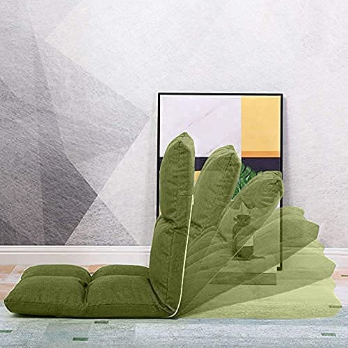 CosyLabs Plush Floor Chair - Radiant | Multi-Angle Adjustable Back Rest | Reinforced Back Support | Bed Chair | Gaming Chair | Meditation Chair | Work from Home | 46 inch (Green)