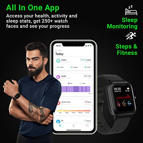 Image of Fire-Boltt SpO2 Full Touch 1.4 inch Smart Watch 400 Nits Peak Brightness Metal Body 8 Days Battery Life with 24*7 Heart Rate monitoring IPX7 with Blood Oxygen, Fitness, Sports & Sleep Tracking (Black)