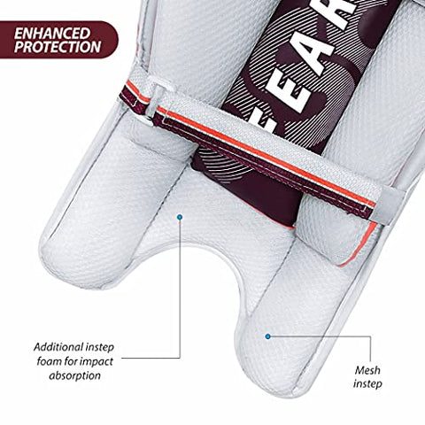 Image of DSC 1500387 Leather Intense Rage Cricket Batting Legguard Men's Right - White, red