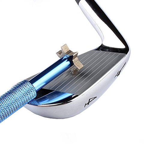 Image of Golfoy Golf Club Groove Sharpener Tool with 6 Cutter Faces - Blue