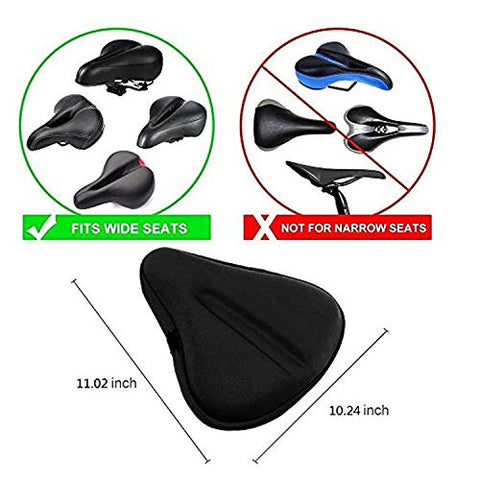 Image of Uniavo Waterproof Classic U12 Silica Gel and High-density Foam Bicycle Seat Cover for Wide Seats (Black)