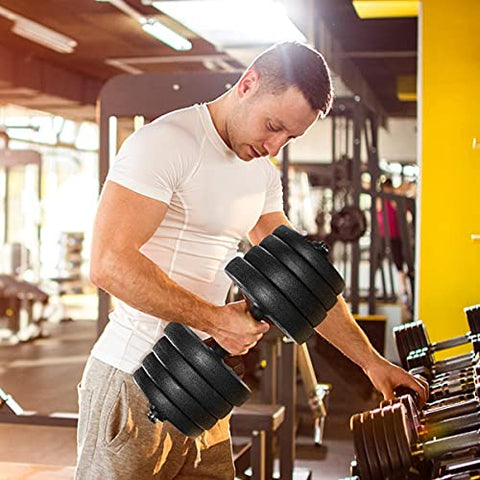Image of BodyFit B-30 Kg Weight Plates Rods Leather Gym Gloves Set Dumbbell Exercise Set (multicolour, 1 X 5ft, 1 X 3ft, 2 X 14-Inch)