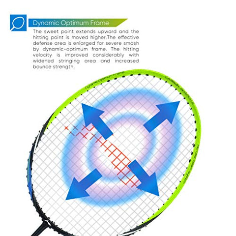 Image of Li-Ning Turbo X 70 G4 Strung Graphite Badminton Racquet (Black/Lime) with Free Full Racket Cover