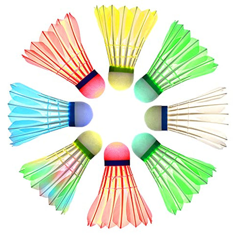Image of Badminton Shuttlecocks,Sportneer LED Badminton Shuttlecocks 360° Lighting Birdies for Badminton Glow in The Dark Shuttlecocks for Indoor or Outdoor Sports Activities 8-Pack